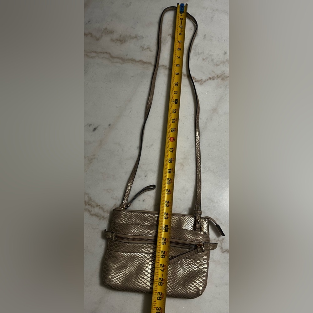 H by Halston metallic python-embossed leather crossbody handbag - Picture 11 of 11